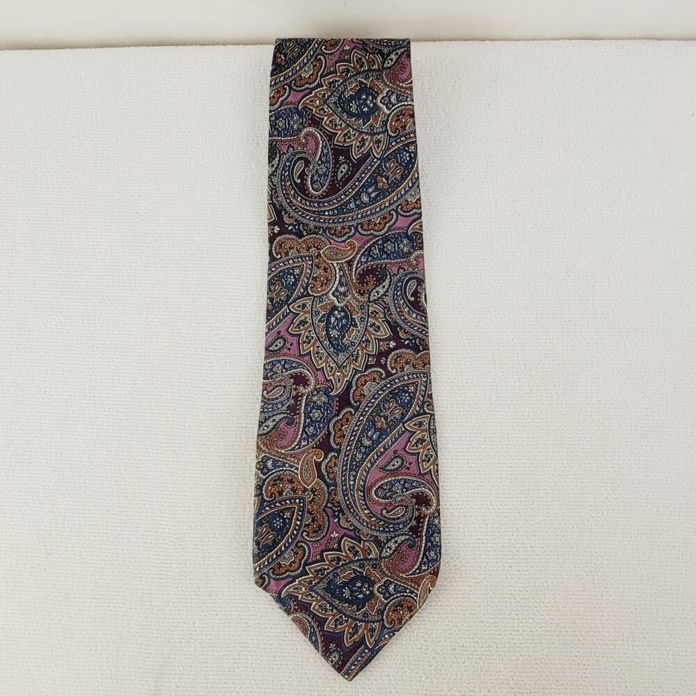 Vintage Oscar de la Renta Couture Collection paisley silk tie Office Career